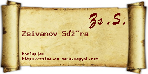 Zsivanov Sára névjegykártya